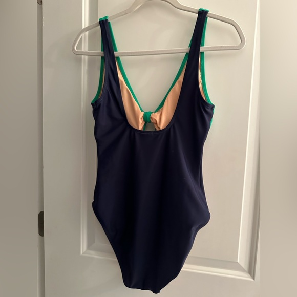 J. Crew Factory Tie-Front One Piece (Navy/Green Colorblock) - Medium - Picture 7 of 8